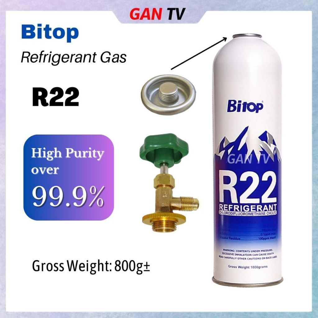 (800g) Bitop Refrigerant R22 R22 Fridge/Aircond Air Cond Conditioner
