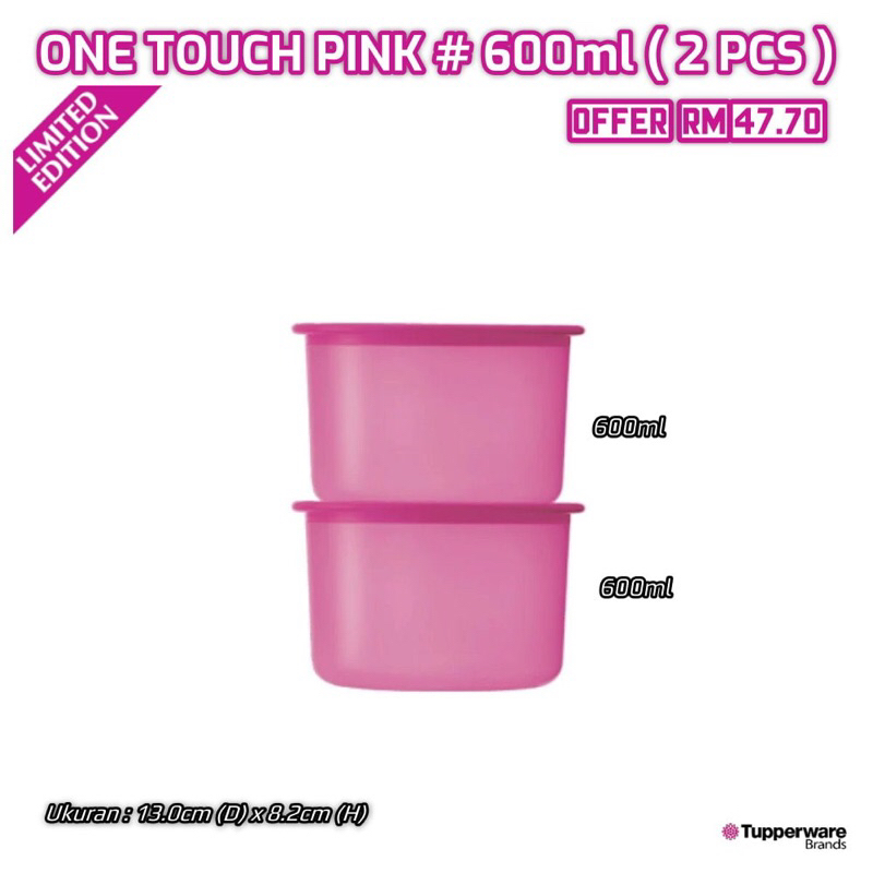 Tupperware one touch 600ml (2pcs) | Shopee Malaysia