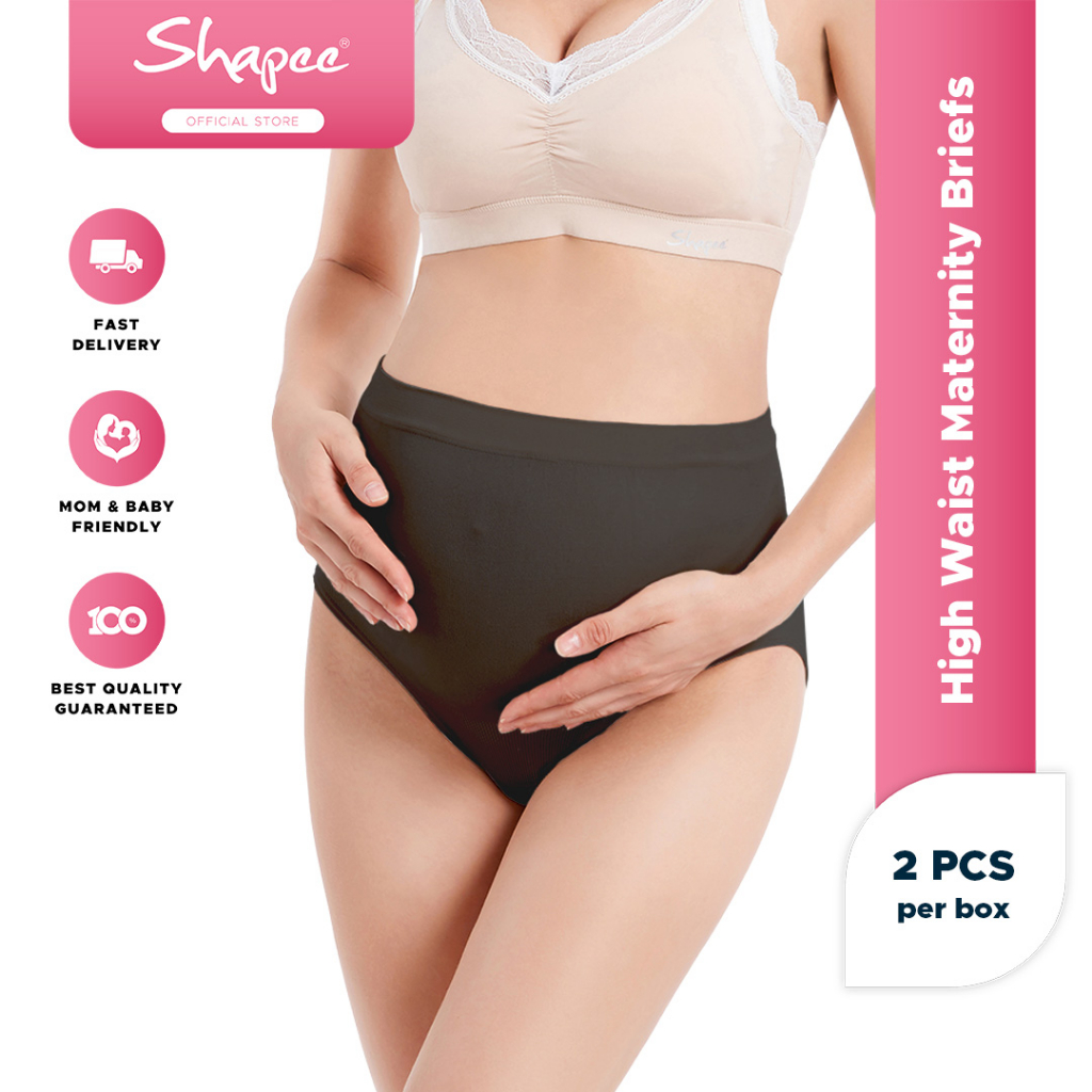 Shapee High Waist Maternity Briefs (Black, 2pcs) - Pregnancy