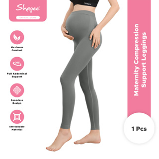 Shapee Maternity Compression Support Leggings (Black) - pregnant legging,  exercise pants, tummy support pants