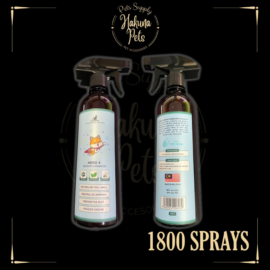 Oh Meow Ku Hero 4 Odour Eliminator Spray 1800 Sprays (Cat Litter