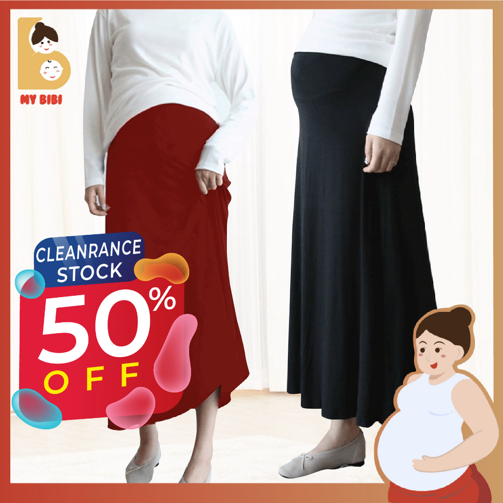 Maternity Skirt Long Skirt High Waist Maternity Pregnant Kain Mengandung MSL Shopee Malaysia