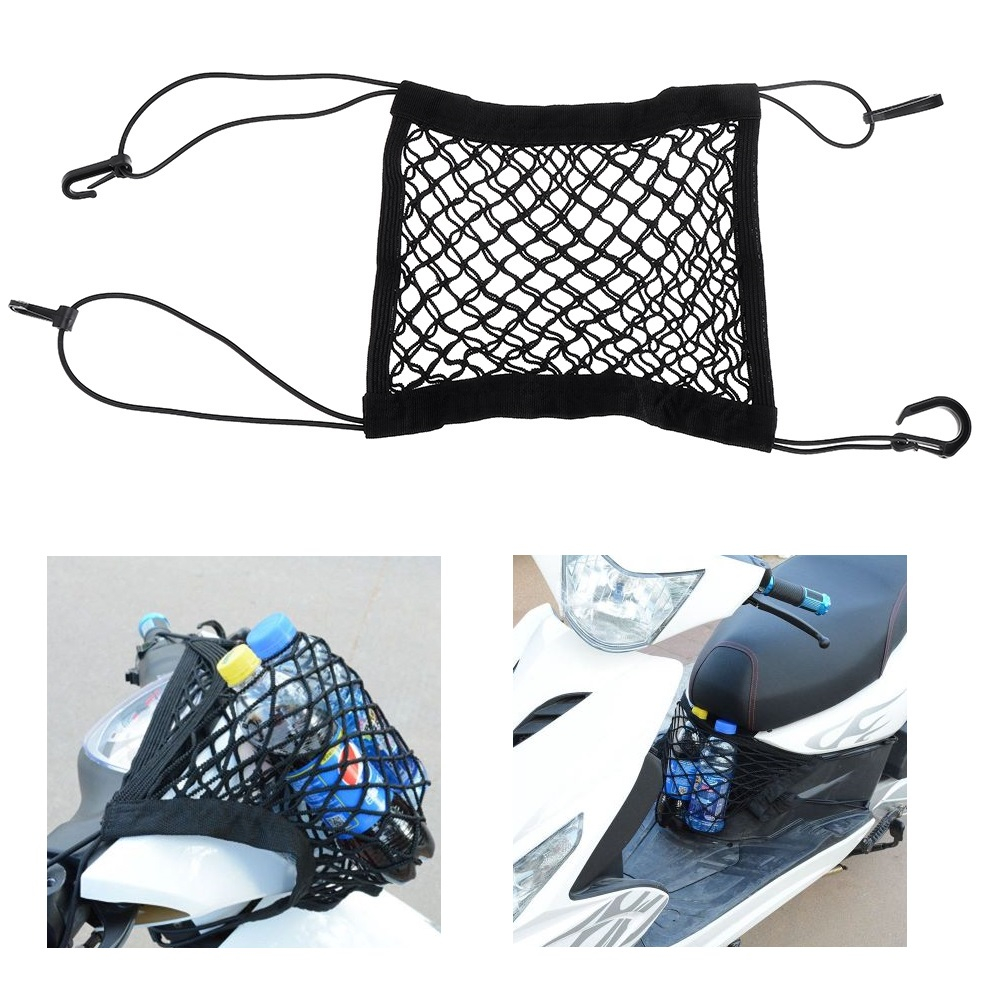 Motorcycle Luggage Net Hook Hold Bag Cargo Bike Scooter Mesh Fuel Tank ...