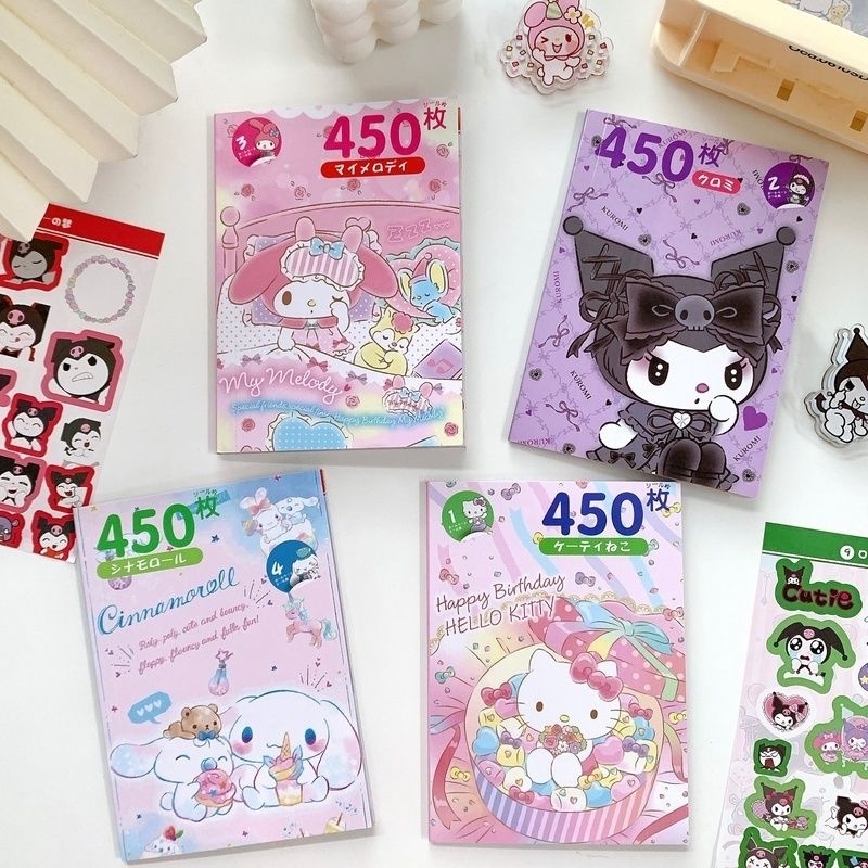 450pcs/book Cute Cartoon Sticker Book Comel Cartoon Buku Sticker