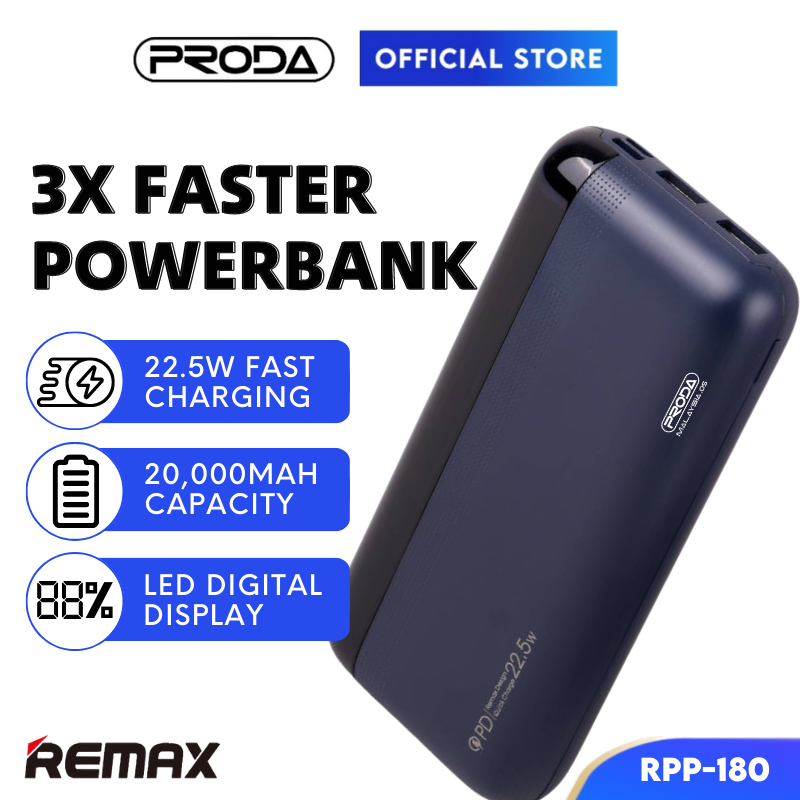 REMAX Powerbank 20000mAh Powerbank Fast Charging Powerbank Type C ...