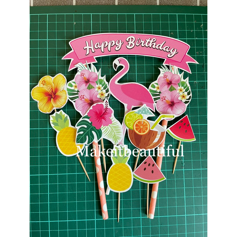 Cake Topper Aloha Hawaiian Theme | Shopee Malaysia