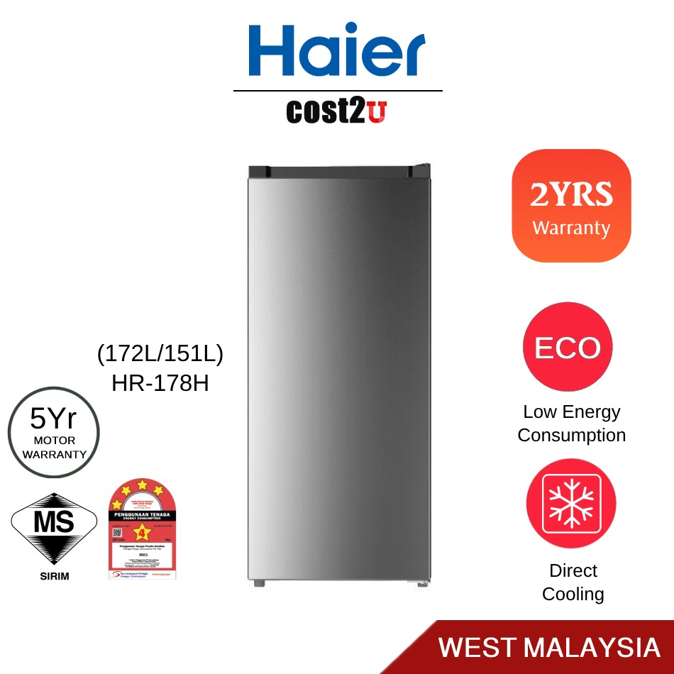 Haier 172L One Door Refrigerator HR178H (Minibar Mini Bar Single