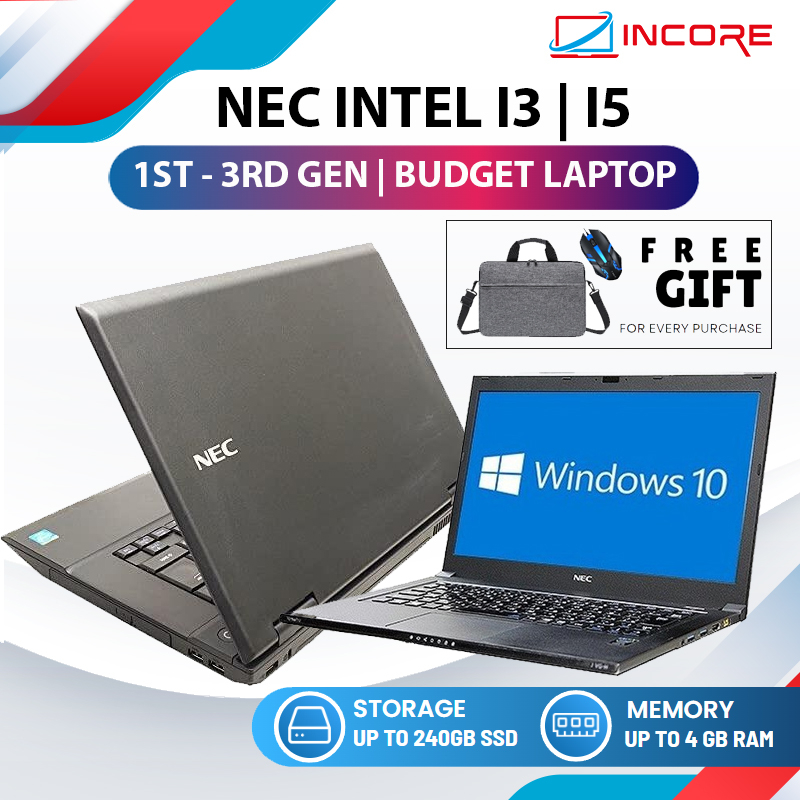 Nec INTEL I3 I5 I7 1ST 2ND 3RD 4TH GEN Laptop 2GB 4GB 8GB RAM HDD SSD  Budget Notebook Komputer Murah WIN 10