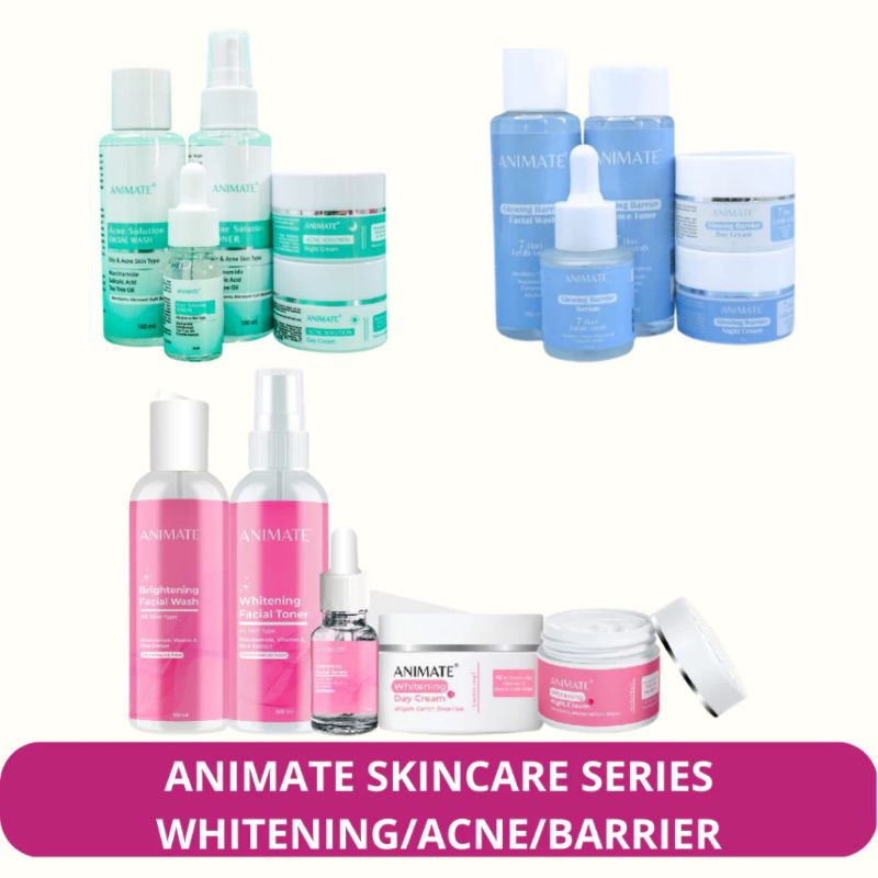 ANIMATE SKINCARE SERIES WHITENING - ACNE - BARIER | Shopee Malaysia