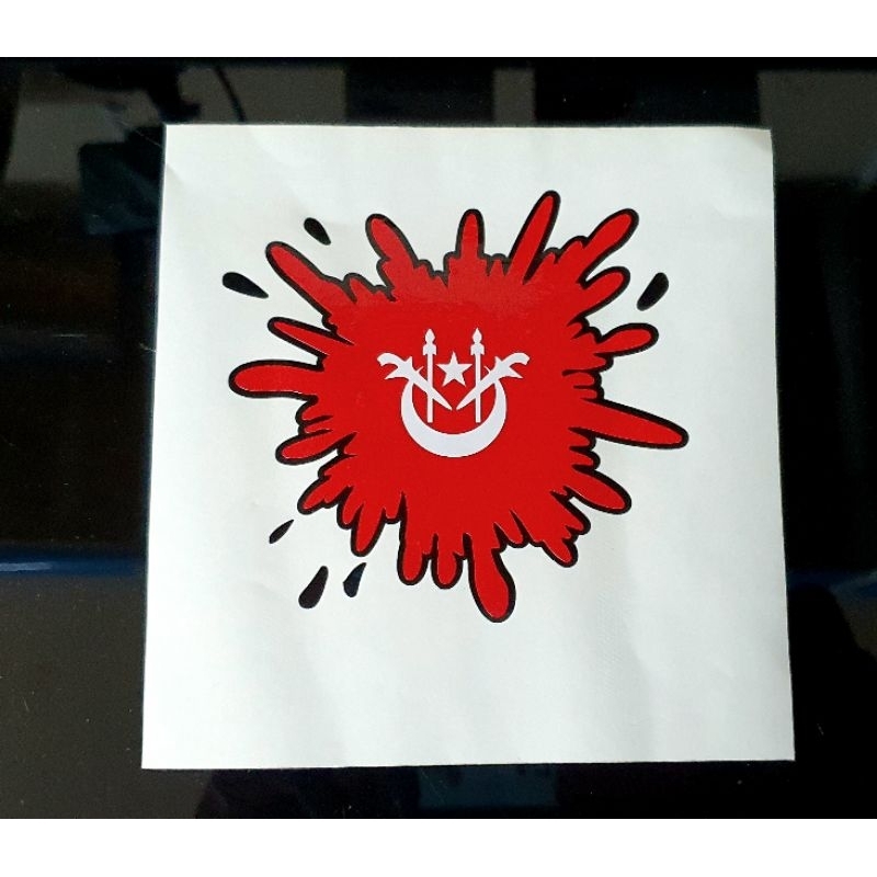 STICKER WATER SPLASH DENGAN BENDERA KELANTAN, STICKER COVER CALAR