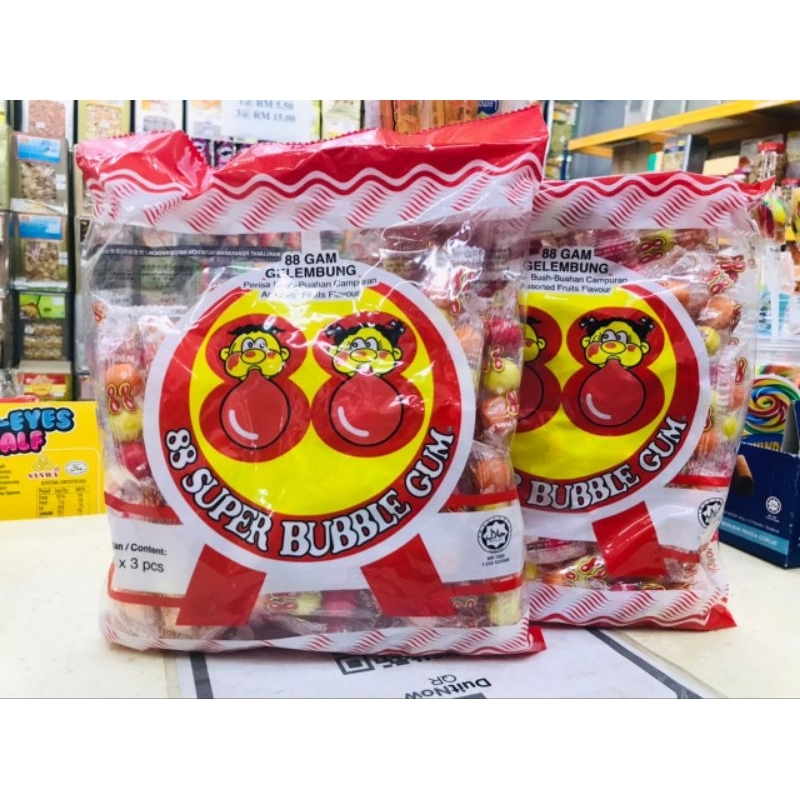 60pktx3pcs 88 Super Bubble Gum Chewing Gum (HALAL) Shopee Malaysia