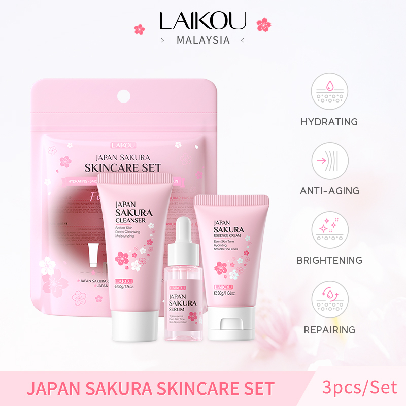 LAIKOU Sakura Skin Rejuvenating Cream Foam Cleanser Moisturizer Lighten