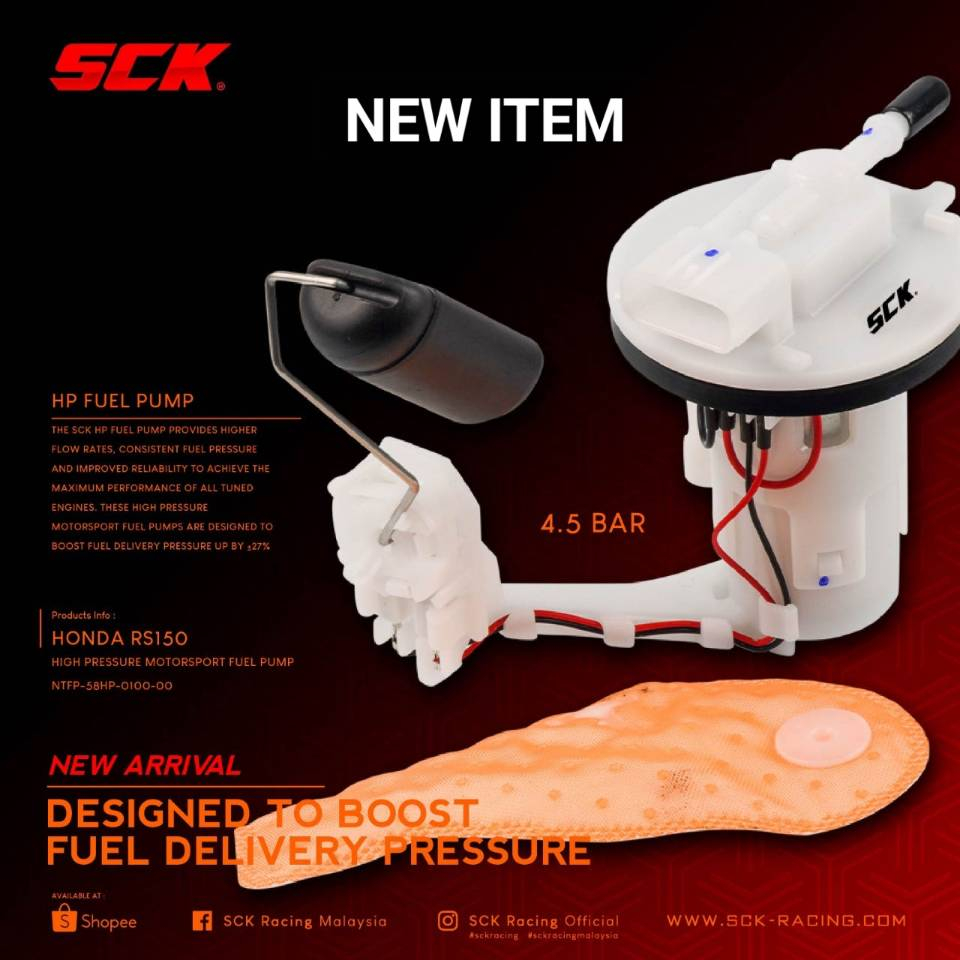 SCK RACING FUEL PUMP HIGH PRESSURE ASSY Y15ZR Y15Z Y15 RS150R RS150 RS 150 4.0 4.5 BAR (INCLUDE