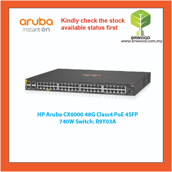 HPE Aruba R9Y03A: CX 6000 48G Class4 PoE 4SFP 740W Switch | Shopee Malaysia