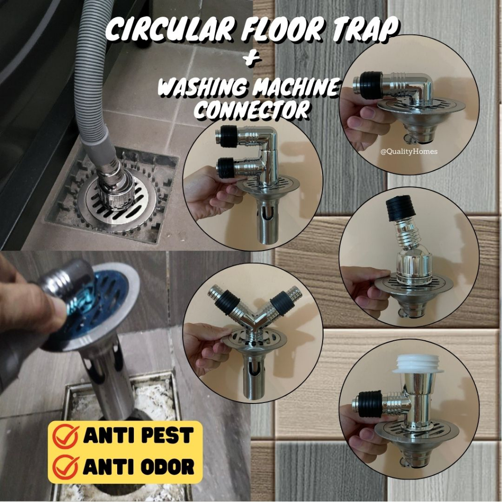 Circular Floor Drain 10cm 12cm 15cm Washing Machine Drain Hose To Floor