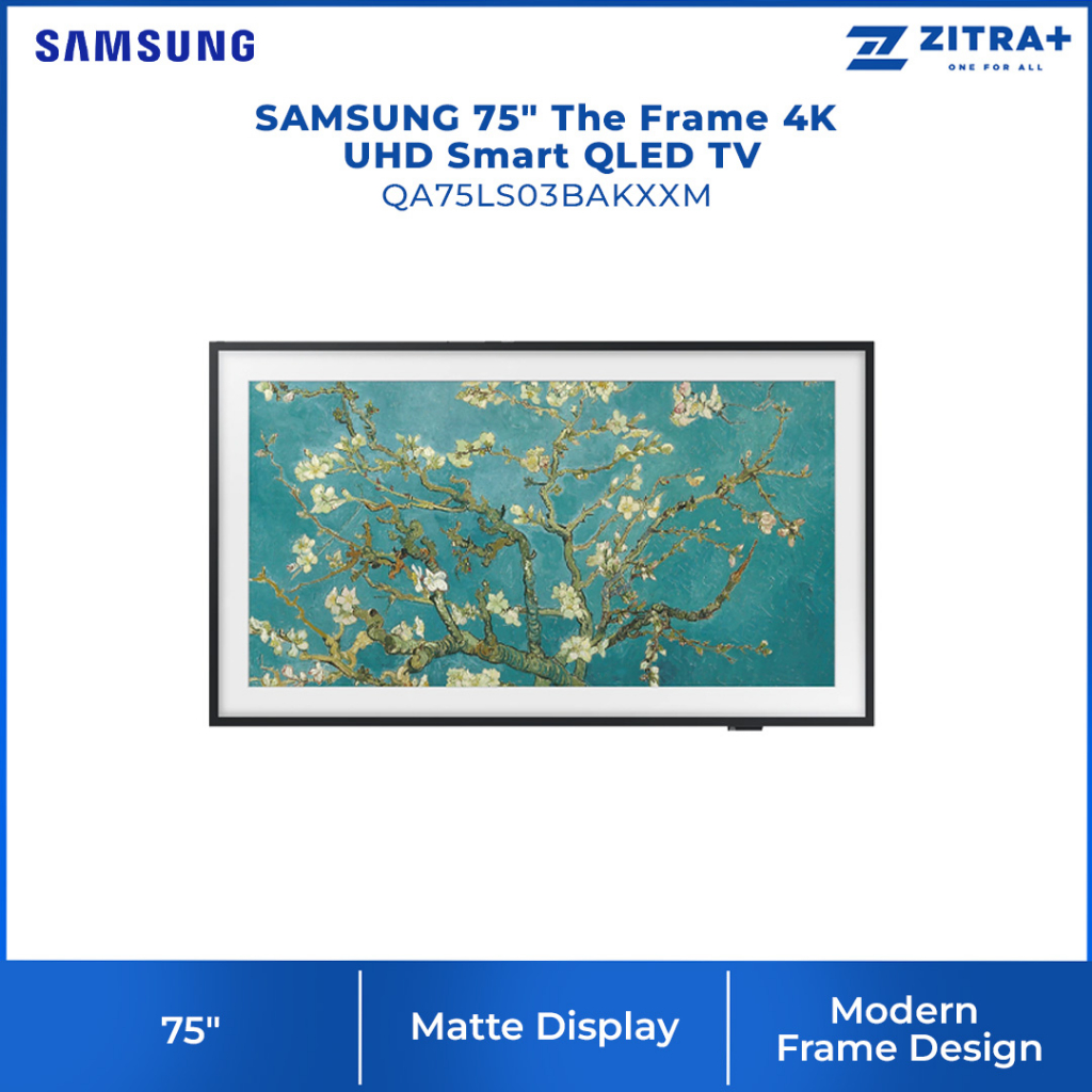 SAMSUNG 75" The Frame 4K UHD Smart QLED TV QA75LS03BAKXXM | Matte ...