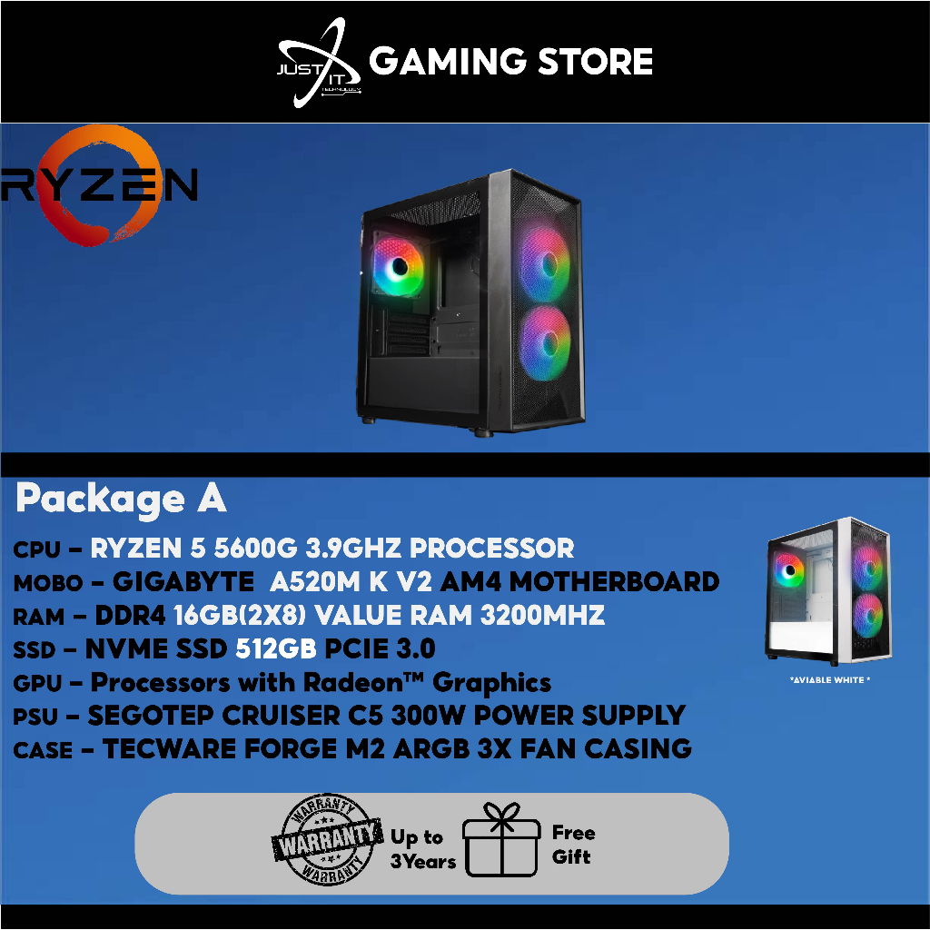 PC PACKAGE GAMING(5600G 3600 5700X 5500 12100f 5600X 13400F) (RX6600 ...