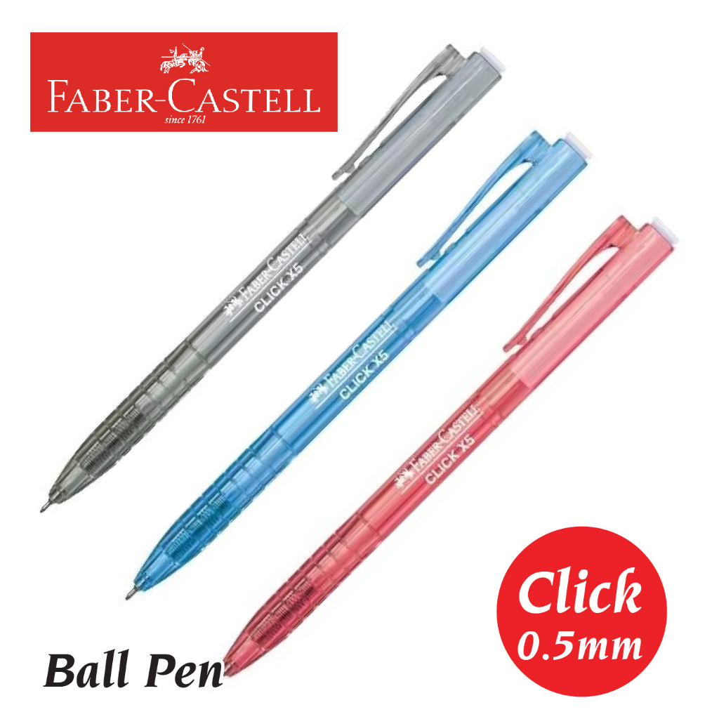 Ball Pen 0.5mm 0.7mm 1.0mm | Faber Castell Ball Pen Click X5 X7 Grip X5 ...