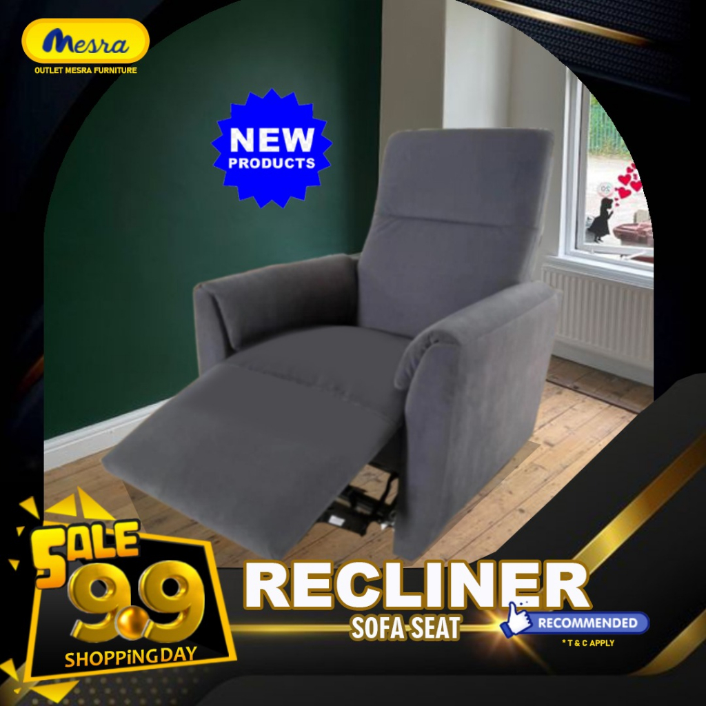 Mesra Sofa Set_1 Recliner Chair Fadric Sofa / Modern Sofa / Ready