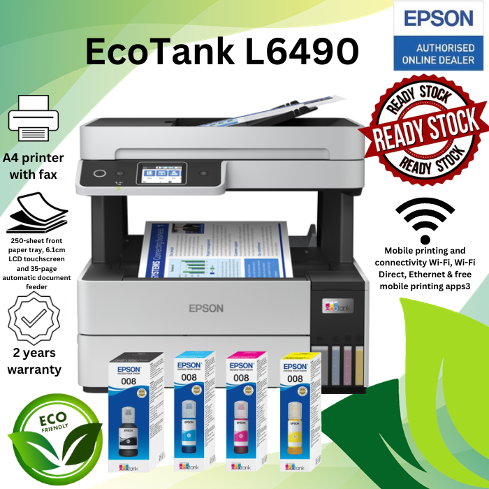 Epson EcoTank L6490 A4 WiFI Color Ink Tank Printer Shopee Malaysia