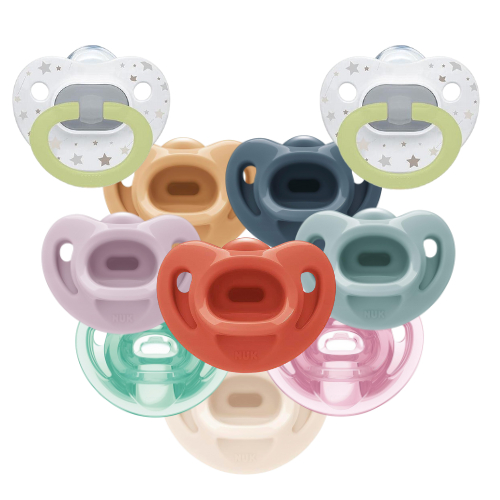 NUK Comfy Orthodontic Pacifiers Timeless Collection Seal N Go Breast