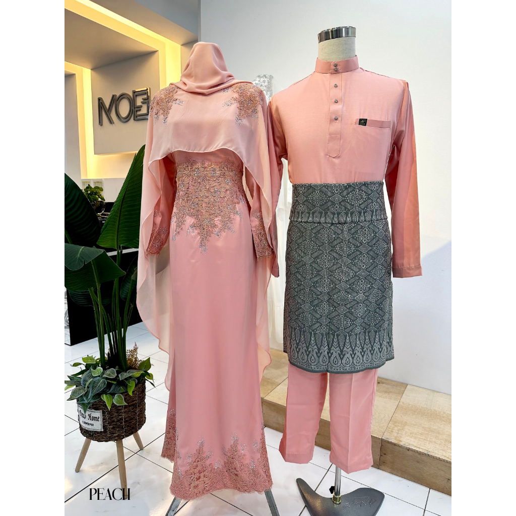 8 𝐈𝐓𝐄𝐌 𝟏 𝐇𝐀𝐑𝐆𝐀 Bridal Set DRESS ASTIANA In PEACH Nikah Kahwin