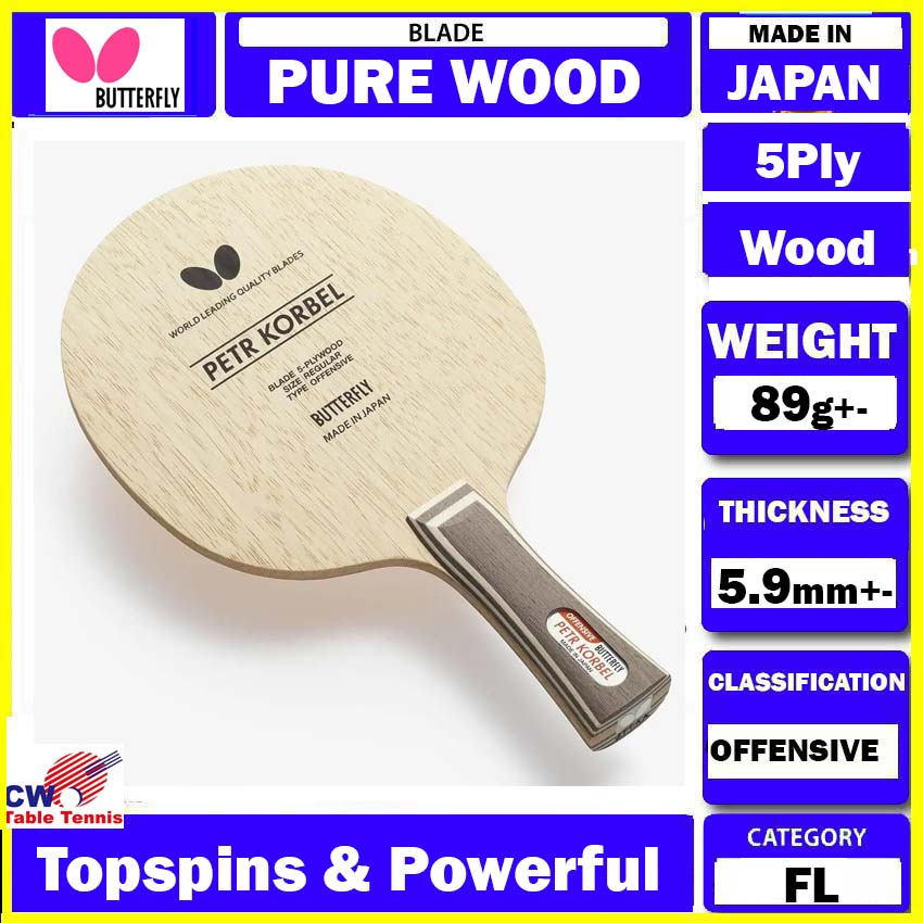 Butterfly Petr Korbel Synonym for allwood 5ply blade Table Tennis Bat Ping Pong Kayu Ping Pong