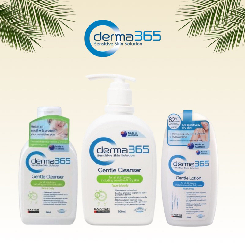 Derma 365 Gentle Cleanser 250ml & 500ml | Gentle Lotion 200ml ( Face ...