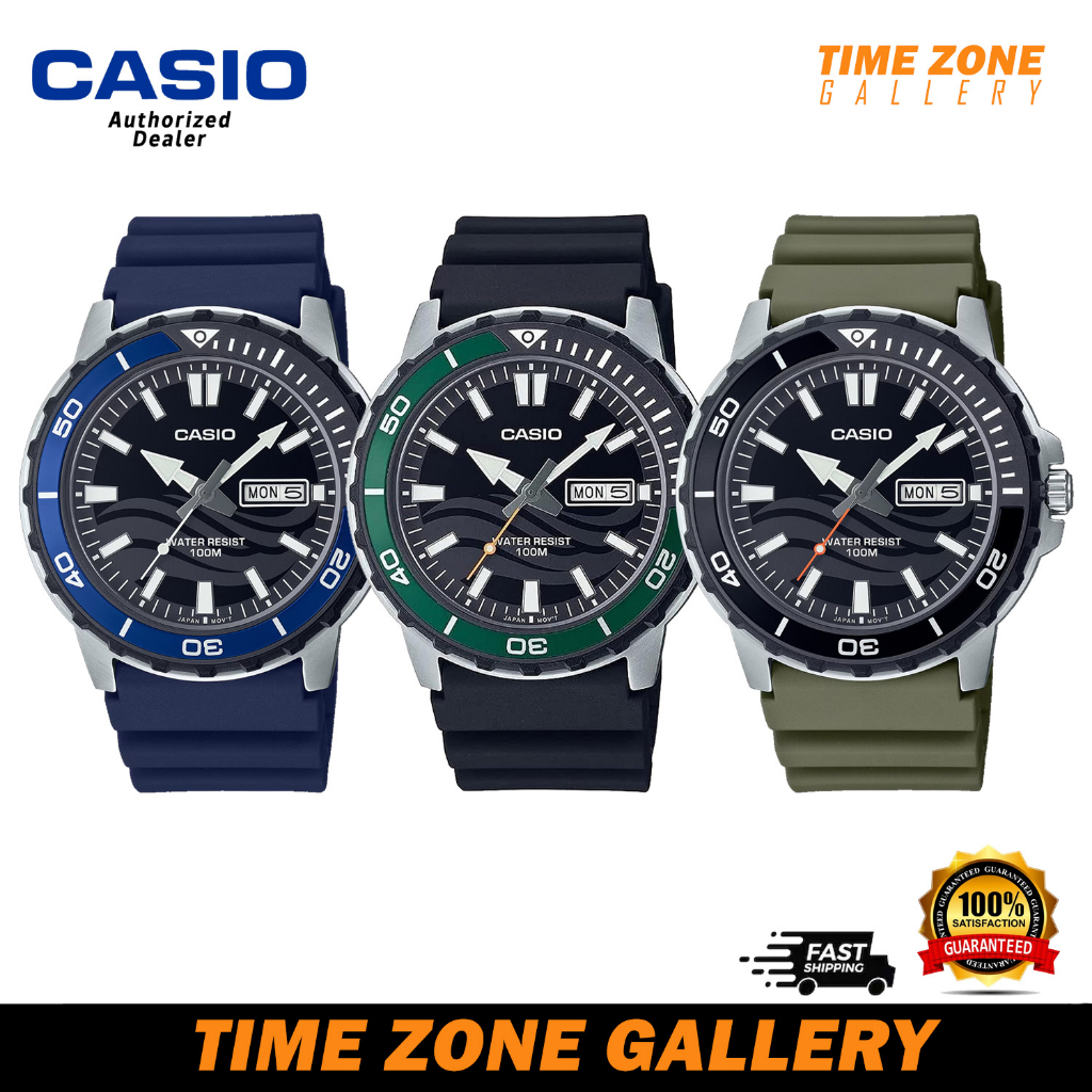 Casio General Mtd 125 1av Black Resin Band Men Watch Mtd 125 1avdf