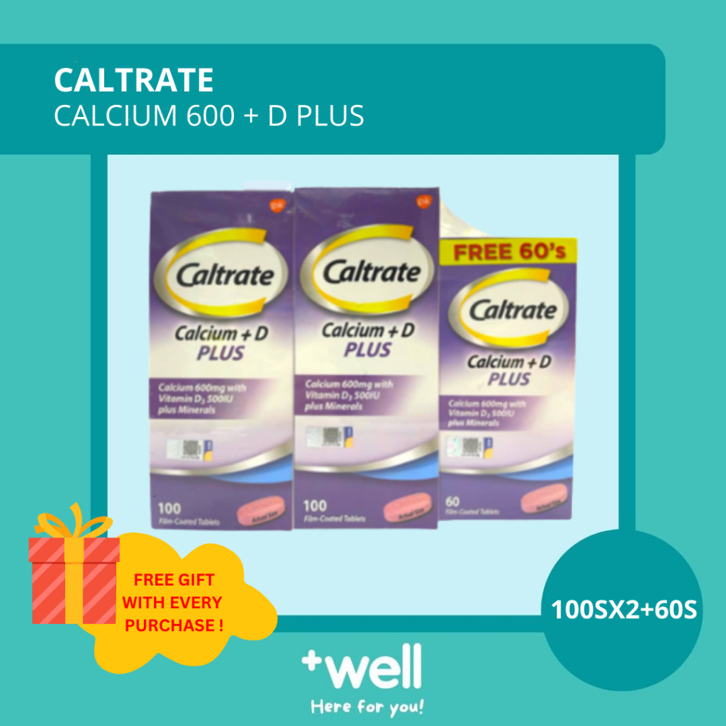 Caltrate 600 Plus Calcium with Vitamin D & Minerals 60's/100's/2x100's ...