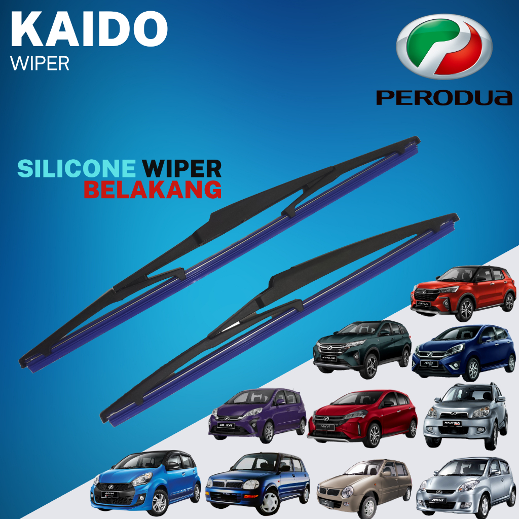 【KAIDO Silicone Wiper】Perodua Rear Wiper/Wiper Belakang For Ativa/Axia