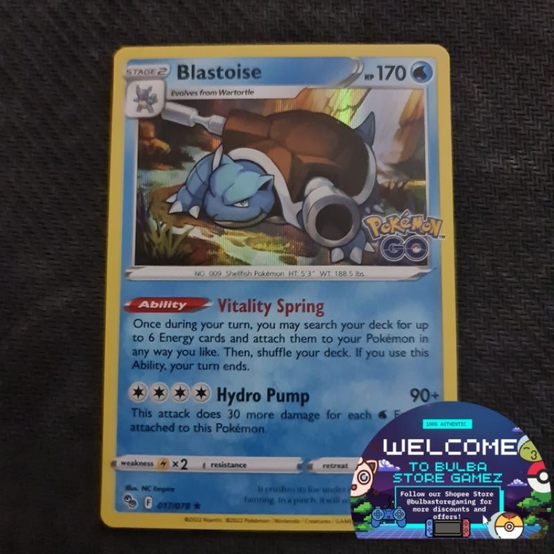 Blastoise Holo Rare 017/078 PGO Pokmon Go TCG Card Game Original | Shopee  Malaysia