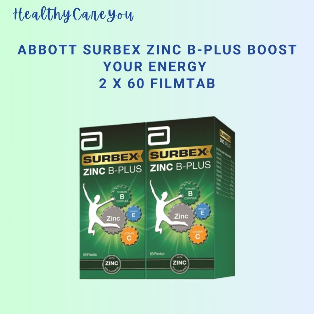 Abbott Surbex Zinc B-Plus Boost Your Energy 2 X 60 Filmtab (Exp: Feb ...