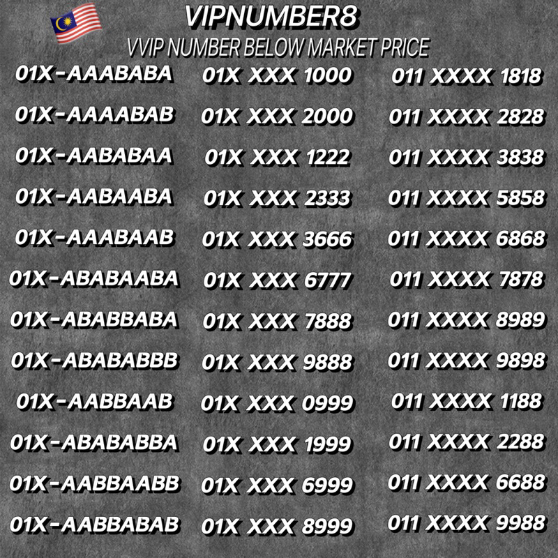 VIP Number 8888 Series , AB VVIP Number 7777 VIP Number , Lucky Number