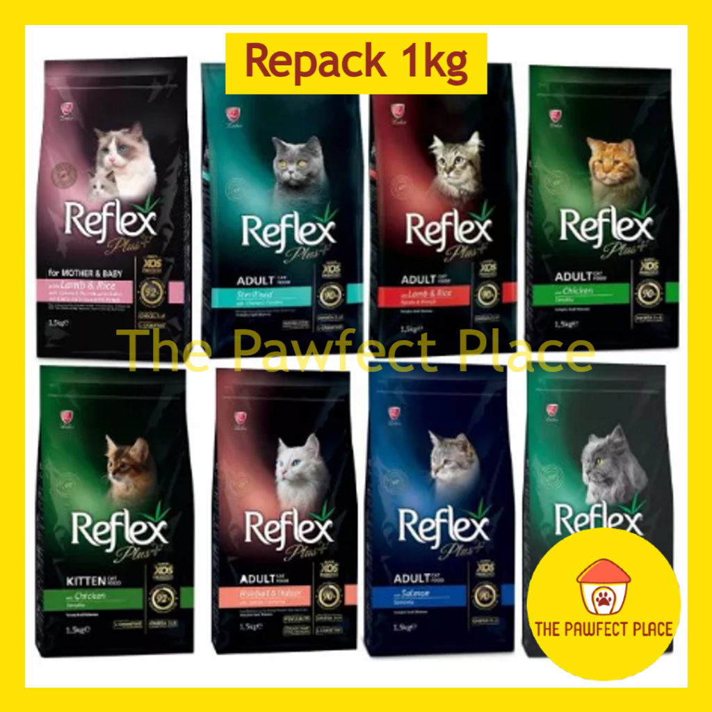 Reflex Plus Cat Food 1KG Repack Salmon Chicken Urinary Hairball Lamb ...
