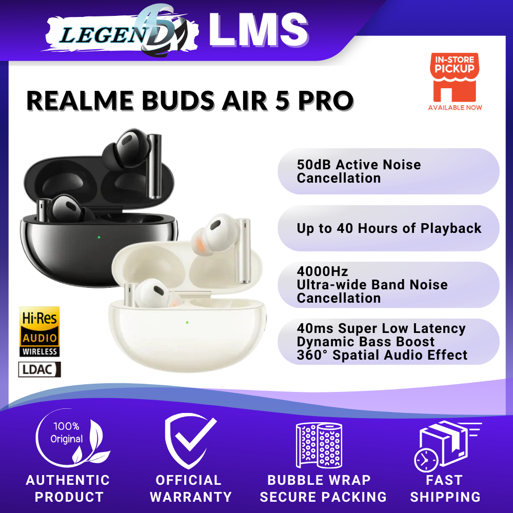 Realme Buds Air 5 Pro Earbuds - Original 1 Year Warranty By REALME Malaysia  (MY SET)