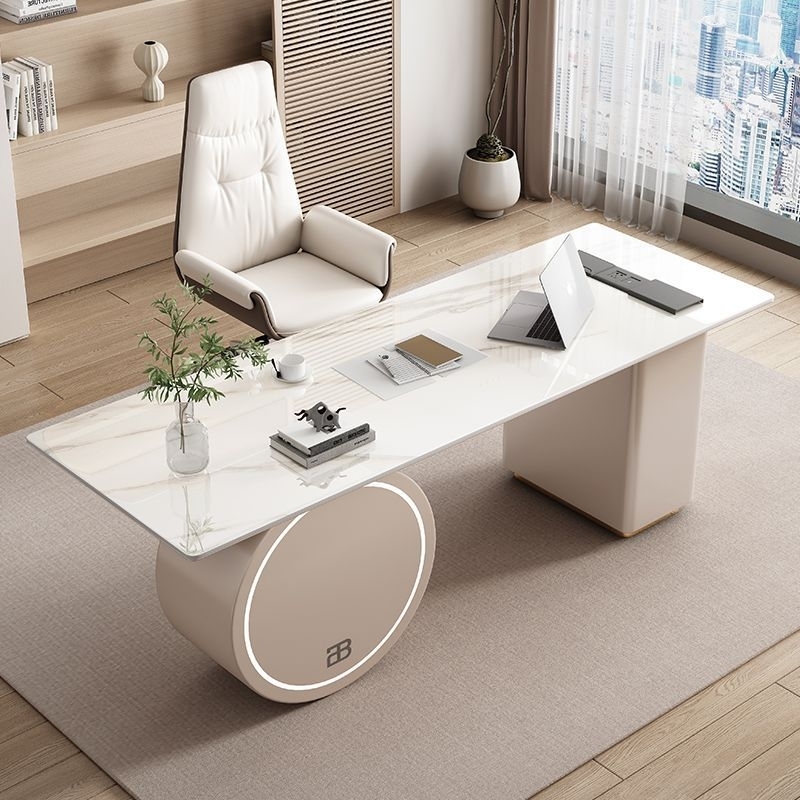 Light luxury slate desk, highend computer desk, Italian style minimalist study desk, study desk