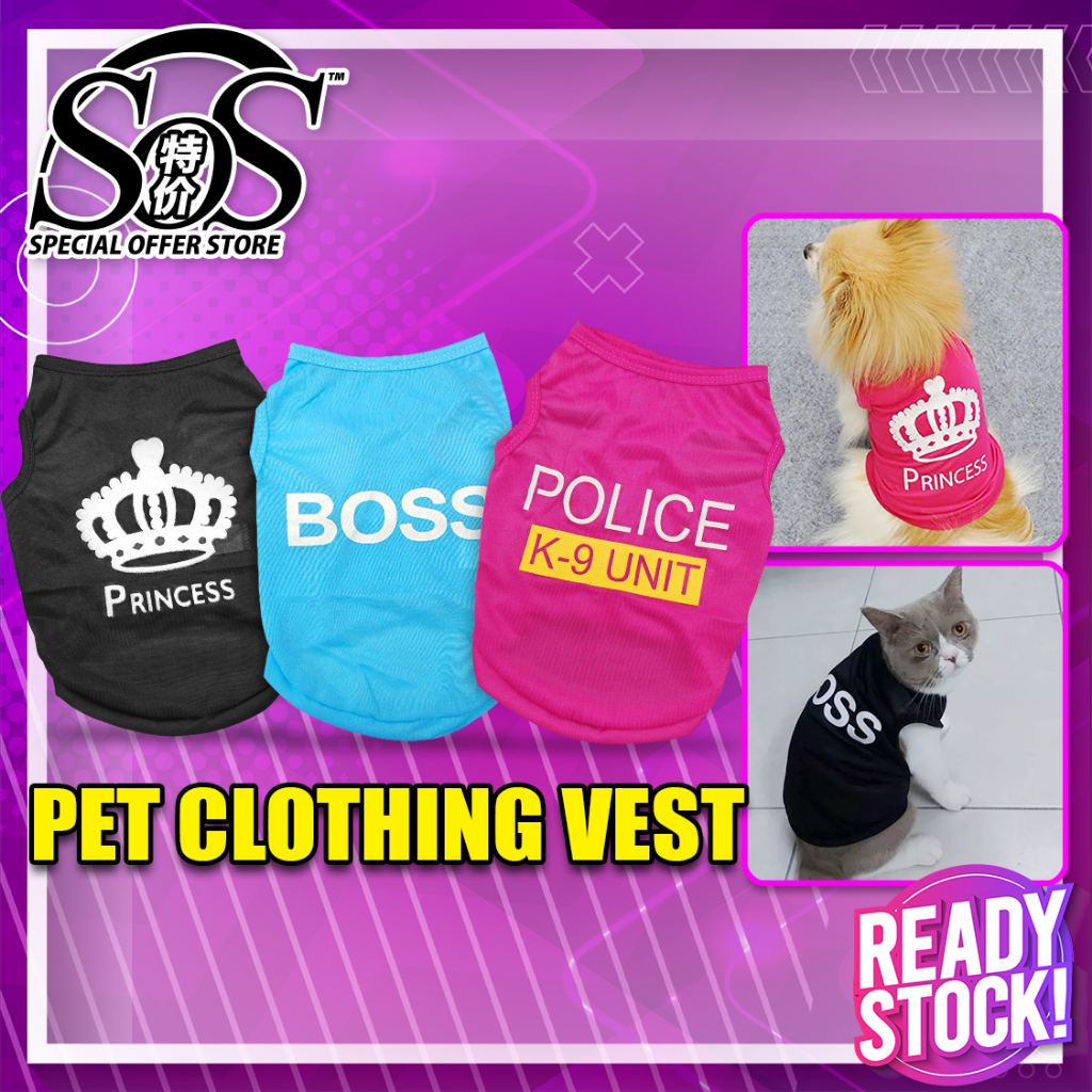 Pet Clothing Vest Cat Dog T Shirt Baju Kucing Anjing Murah Kitten Puppy Cute Style Clothing XS