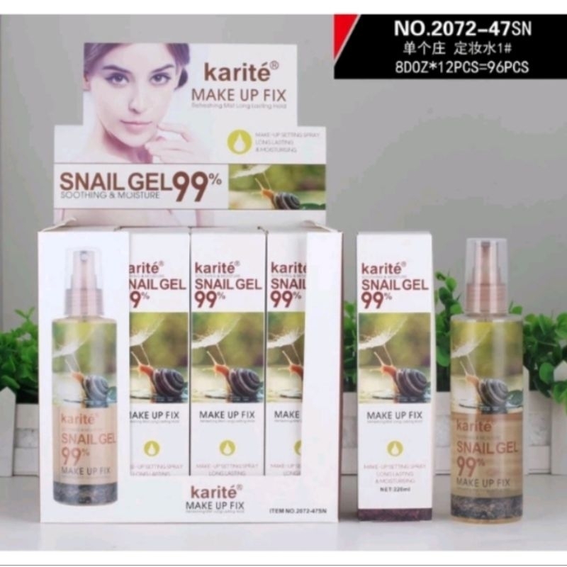 Makeup Fixing Spray Karite 99 Collagen, Snail gel, Hyaluronic Acid