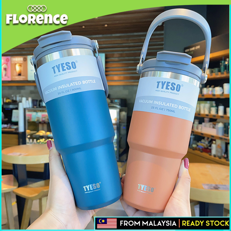 Tyeso Tumbler With Handle 600/890ml Stainless Steel Insulated Flask