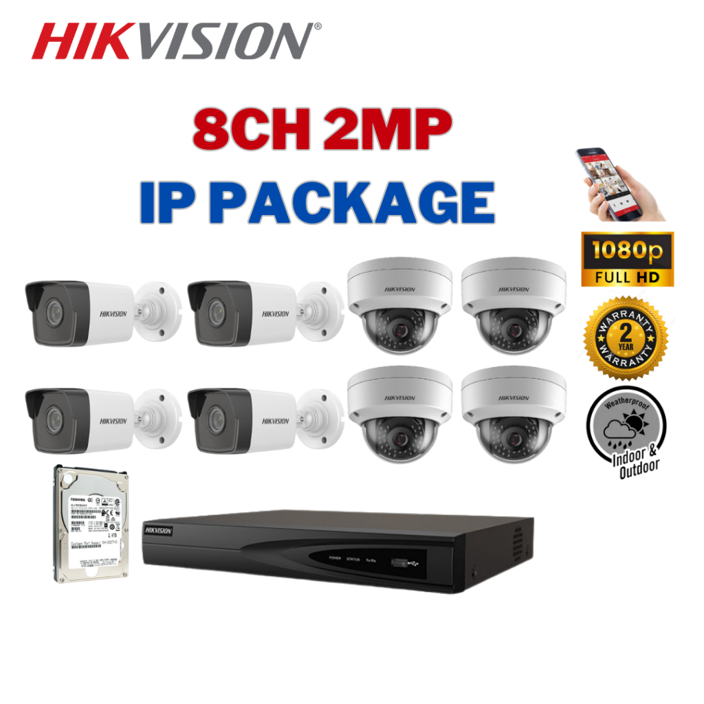 HIKVISION Network CCTV SET IP 8 Channel 4K 2MP-8MP With Hardisk DS ...