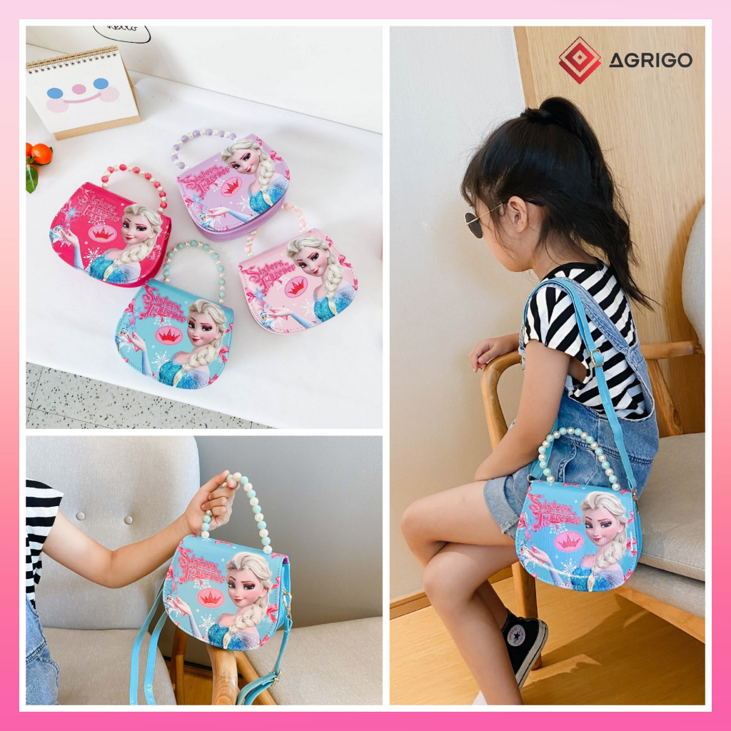 Frozen Elsa Princess Shoulder Hand Bag Sling Bag Kids Crossbody Bag Beg ...