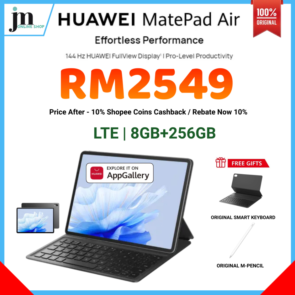 HUAWEI Matepad Air LTE (8GB RAM+ 256GB ROM) | 8300mAH Battery | 2.8K ...