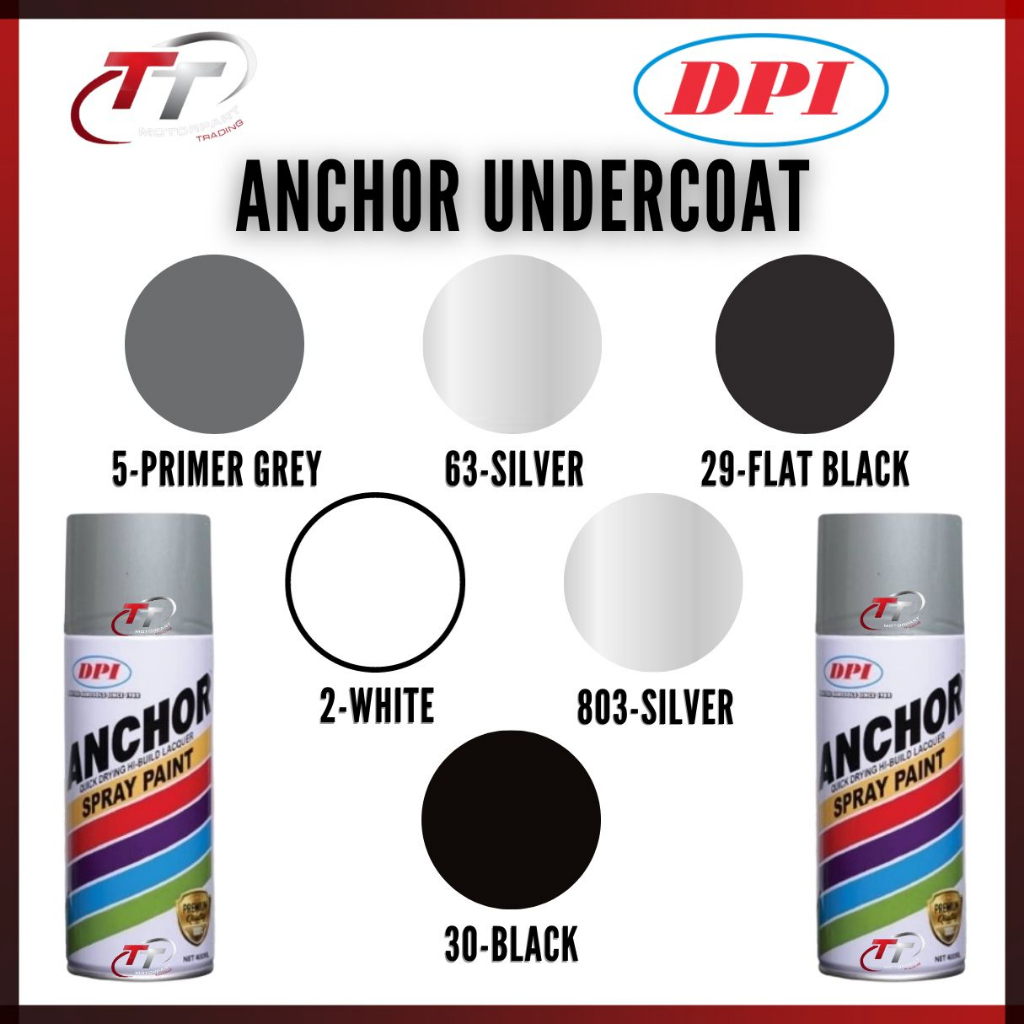 ANCHOR UNDERCOAT Can Spray Tin Cat Paint 400ML Primer Grey Silver Anti