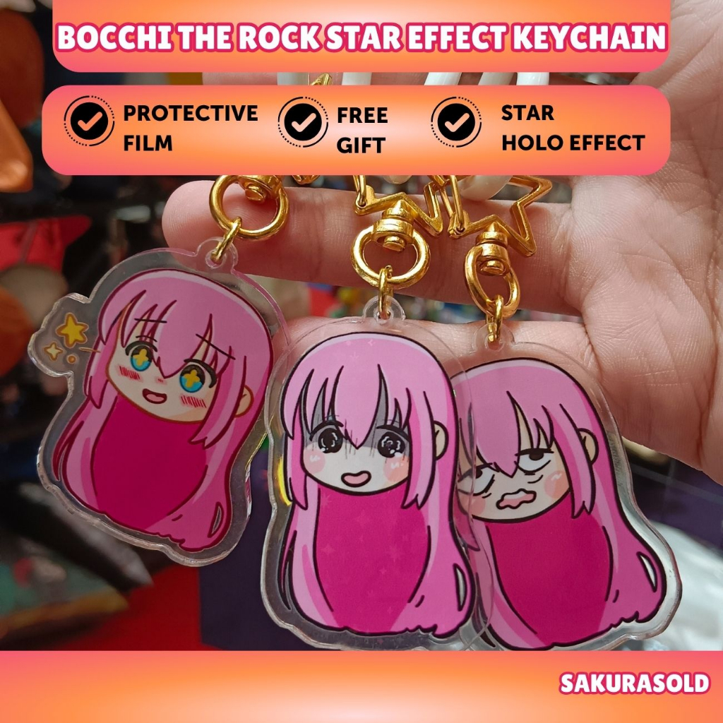 Artist Draw Design Bocchi The Rock Keychian Anime Key Chain Bocchi the