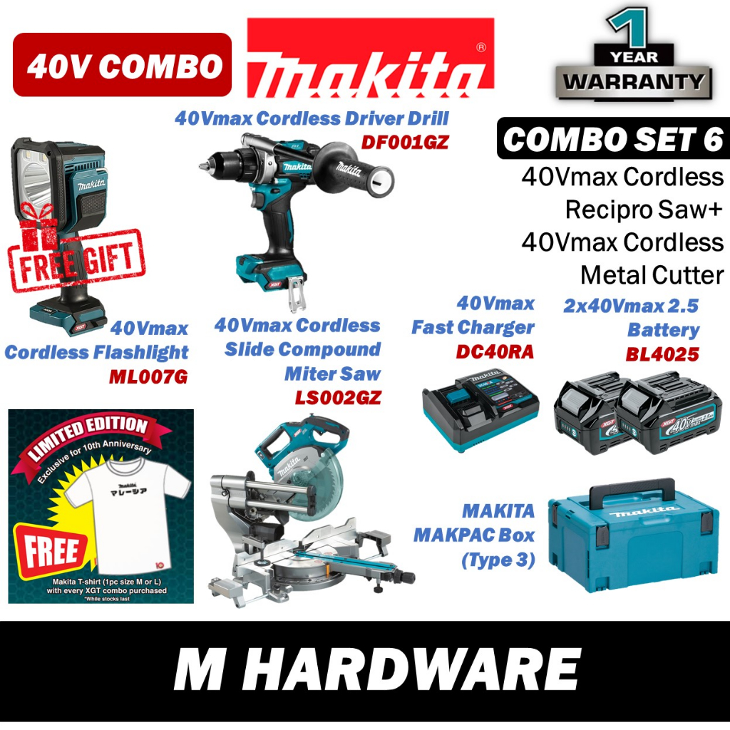 MAKITA XGT Flashlight Combo 6 ( Driver Drill DF001 + Slide Compound
