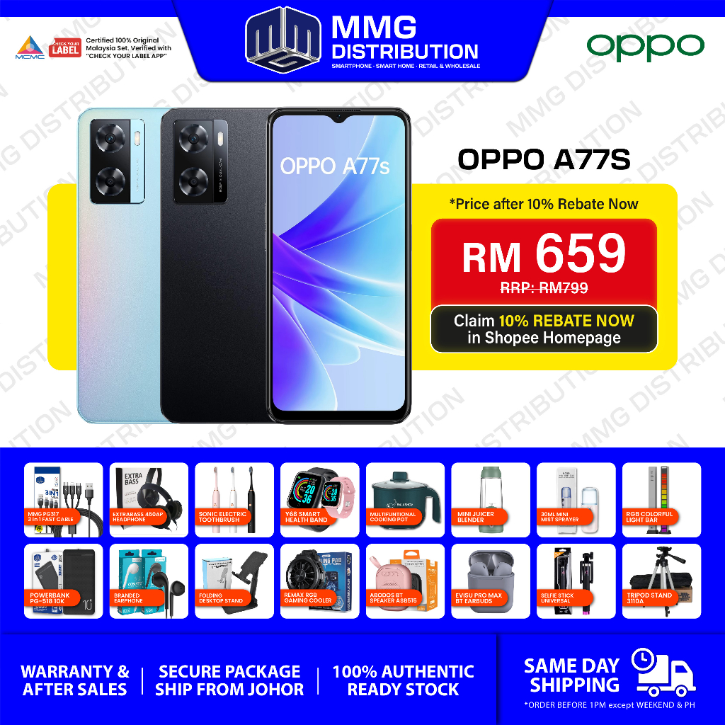 OPPO A77s / A77 5G (8GB+128GB | 6GB+128GB) - READY STOCK Smartphone, 1 ...