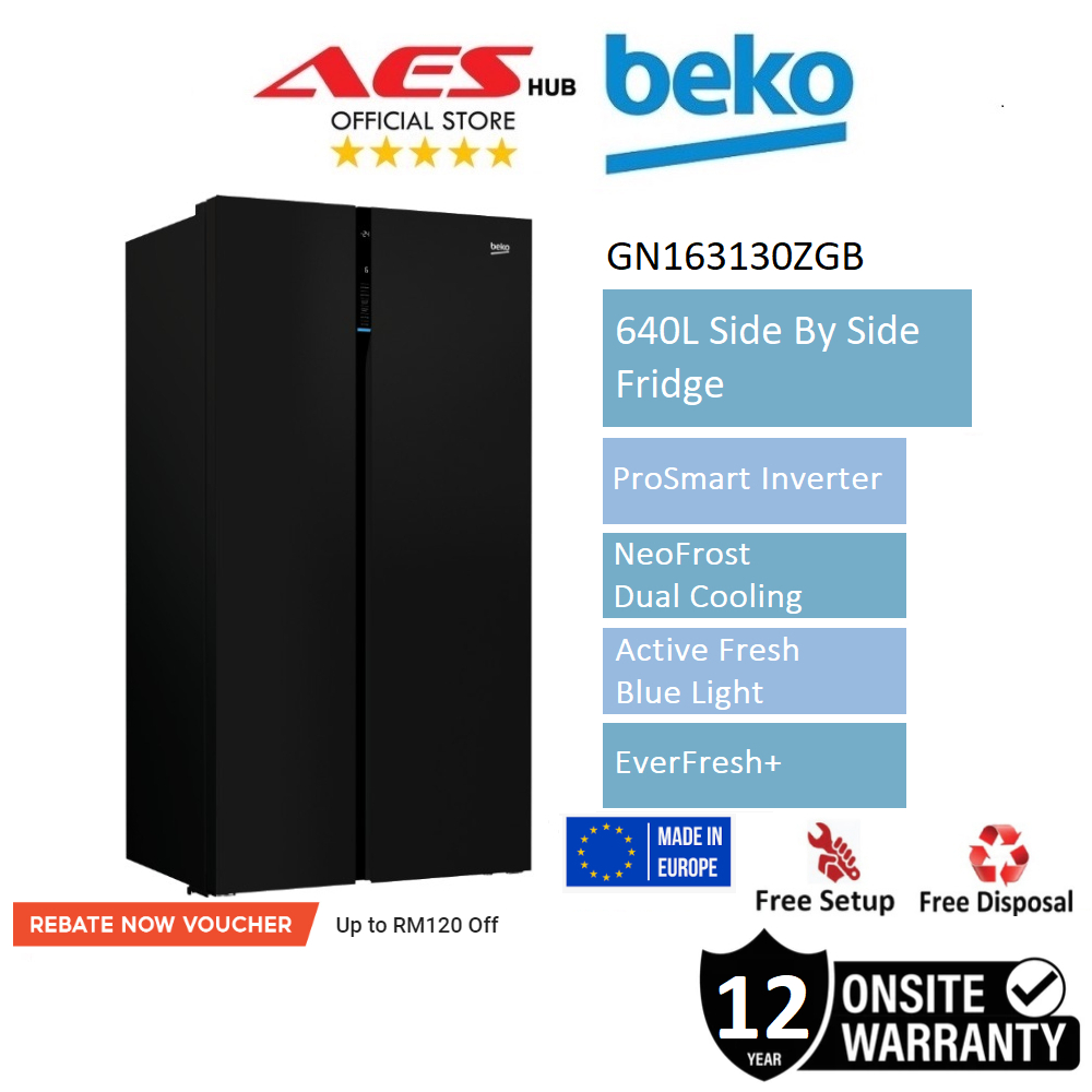 FREE SETUP Beko Fridge Side By Sides Refrigerator 640L Peti Sejuk Side
