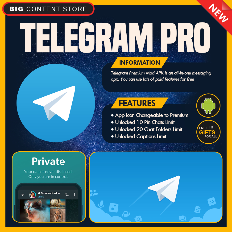 Telegram MOD Premium APK for Android🔥 Lifetime Premium | Modded to Pro  Feature | Shopee Malaysia