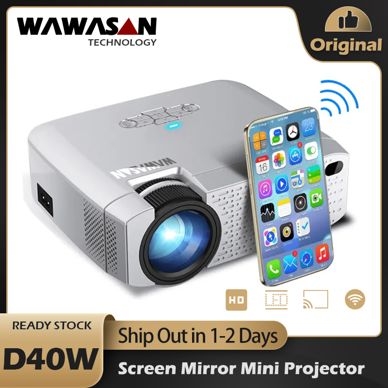 WAWASAN D40W LCD HD Projector WiFi Wireless Mirroring Sync Display 3500